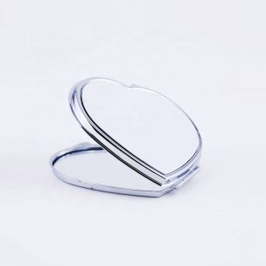 Heart Shape Metal Sublimation Photo Printing Compact Mirror Smart Mirror