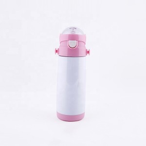 Customize Gift Kids Soft Straws Bottle Blank Sublimation Thermos Cups 350ml