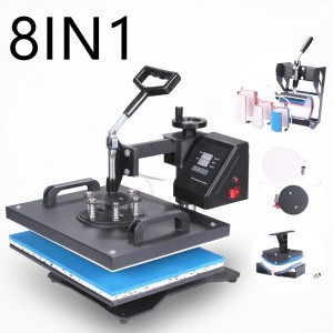 8 In1 Pro Combo Heat Press For Photo Printer CISS Ink Tshirt Mug Phone Case Bundle