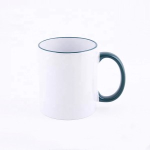 Hot Selling 11oz 312ml Colorful Rim Handle Mug Hot Water Mug Sublimation Ready Mug
