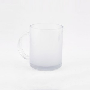 Sublimation Frosted Glass Mug High Quality 12oz Round Handle Glass Cup Glass Beer Mugs