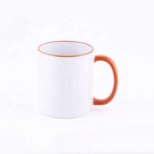 Hot Selling 11oz 312ml Colorful Rim Handle Mug Hot Water Mug Sublimation Ready Mug